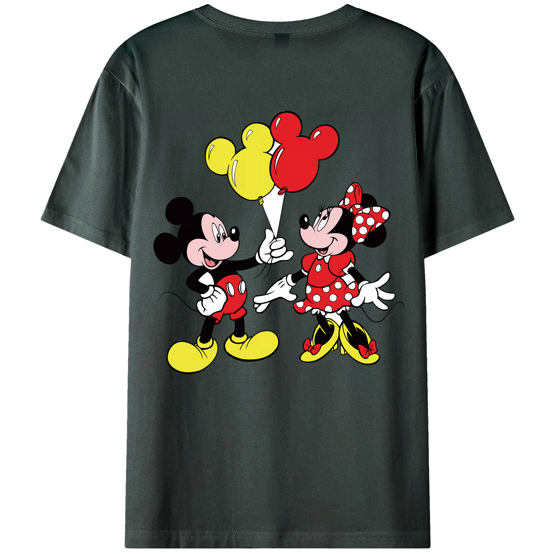 （画像用） ミッキーマウス Mickey Mouse 綿100％ メンズ半袖Tシャツ（バックプリント） 通気性
